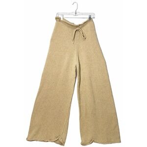 FP Beach Free People Knit Wide Leg Lounge Pants 30in Waist Neutral Cotton Boho